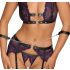 Cottelli Bondage - černofialový set prádla s pouty - XL