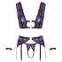 Cottelli Bondage - černofialový set prádla s pouty - XL