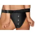 Cottelli Bondage - lesklá podprsenka se sadou pout (černá) - M