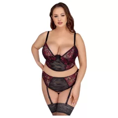   Cottelli Plus Size - nastavitelná podprsenková sada (červená) - 90C/XL