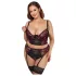 Cottelli Plus Size - nastavitelná podprsenková sada (červená) - 90C/XL