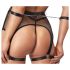 Cottelli Bondage - průsvitný síťovaný set s řetízky (černý)