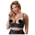 Cottelli Plus Size - podprsenka s pásky a kroužky - černá - 90D