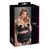 Cottelli Plus Size - poprsenky s pásky a kroužky (černé) - 95D