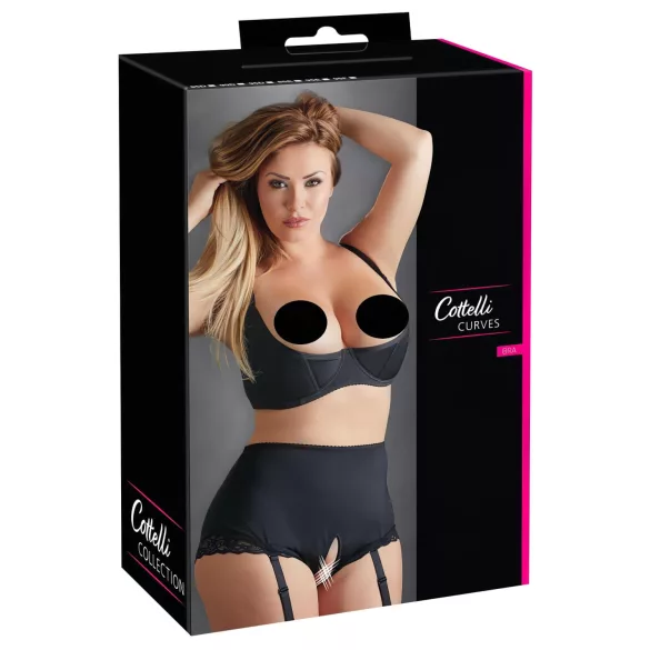 Cottelli Plus Size - podprsenka s kosticemi - černá - 95E
