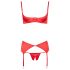 Cottelli - vášnivý červený set s odhaleným poprsím - 80B/M