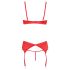 Cottelli - vášnivý červený set s odhaleným poprsím - 85B/L