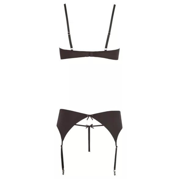 Abierta Fina - třpytivá sadá spodního prádla s kameny (černá) - 80C/M