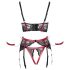 Cottelli Bondage - Červená čipková podprsenková sada - M