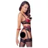 Cottelli Bondage - podprsenka s krajkou - matná červená souprava - XL