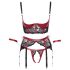 Cottelli Bondage - Červená čipková podprsenková sada - XL