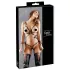 Cottelli Bondage - lesklý tělový postroj bikini - černý