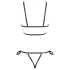 Cottelli Bondage - lesklý tělový postroj bikini - černý
