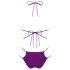 Obsessive Balitta - lesklé fialové bikiny s nákrčníkem - M