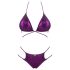 Obsessive Balitta - lesklé fialové bikiny s nákrčníkem - M
