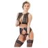 Cottelli Bondage - krajkový spodní prádlo set (4 díly)