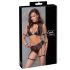 Cottelli Bondage - Podprsenkový set se síťkou (černý) - XL