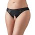 Cottelli Plus Size - krajková otevřená tanga (černá) - 3XL