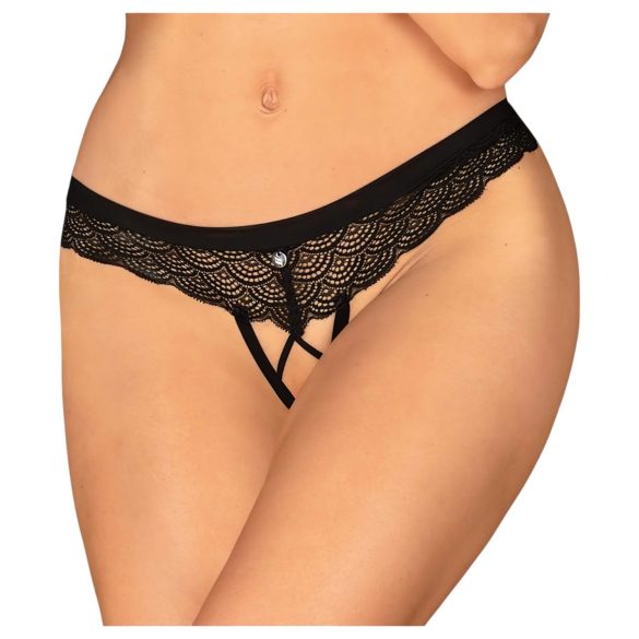 Obsessive Chemeris - otevřená tanga (černá) - XL/XXL