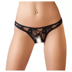 Cottelli - tanga z krajky - černá - M