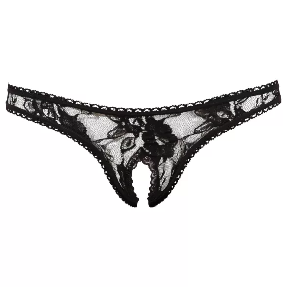 Cottelli - tanga z krajky - černá - L
