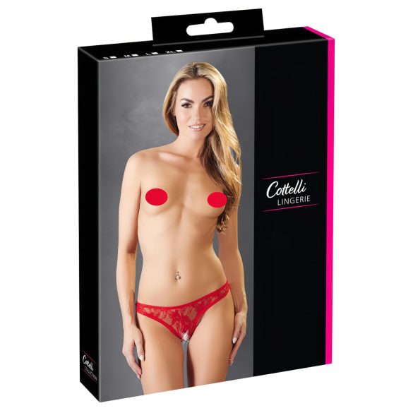 Cottelli - Krajková tanga (červená) - XL
