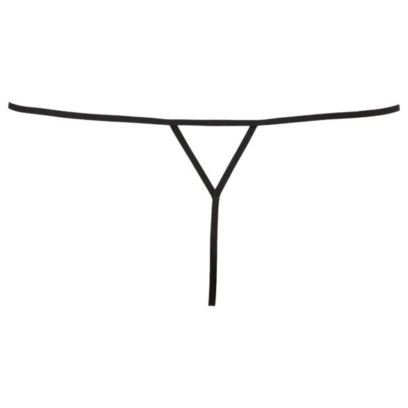 Cottelli - dámská otevřená tanga - kamínky - černá