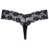 Cottelli - tanga s dvojitými perlami - krajka - černá - XL