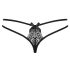 Obsessive Intensa - dvojitě řemínková krajková tanga (černá) - L/XL