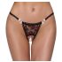 Cottelli - luxusní tanga s růžovými perlami (černá) - M/L