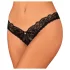 Obsessive - otevřená krajková tanga - černá - XL/XXL