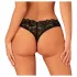 Obsessive - otevřená krajková tanga - černá - XL/XXL
