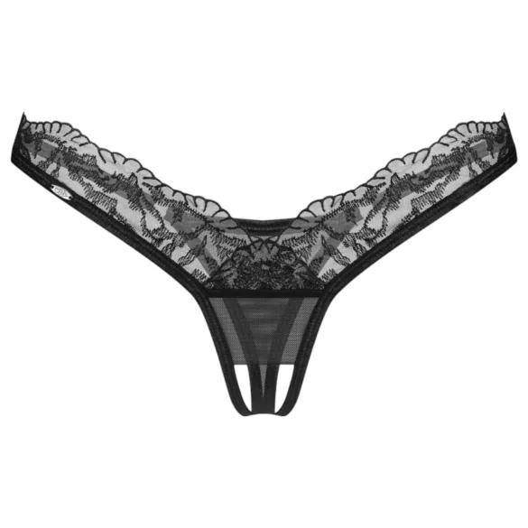 Obsessive - dámské tanga - průhledná krajka - černá - L/XL