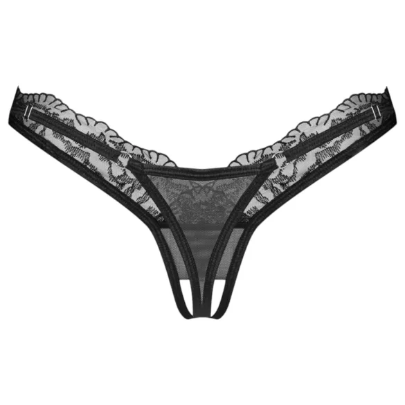 Obsessive - dámské tanga - průhledná krajka - černá - 2XL/3XL