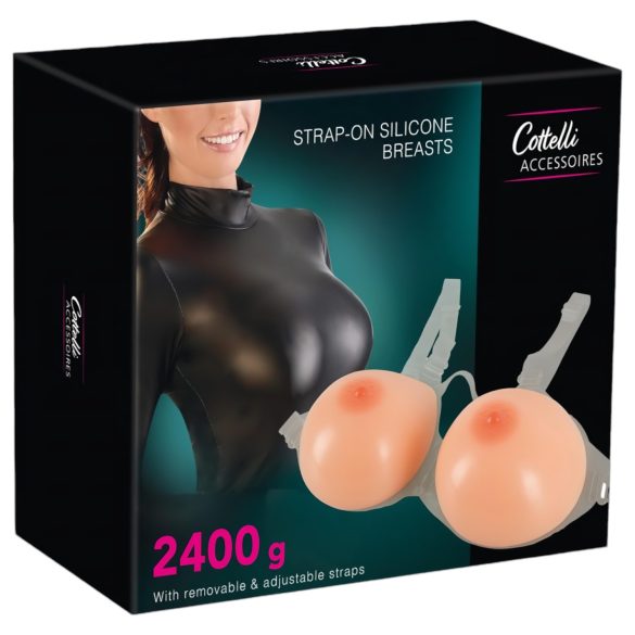 Cottelli - silikonová push-up prsa na připnutí (2x1200g)
