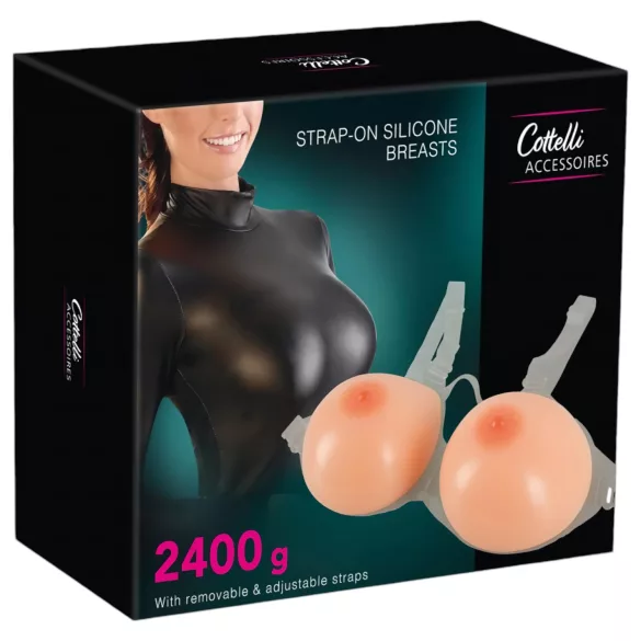 Cottelli - silikonová push-up nasazovací prsa - 2x1200g