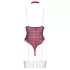 Cottelli - body set - kostkovaný vzor - červená - M