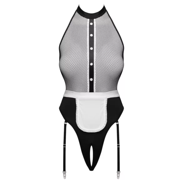 Cottelli - body pokojské se zástěrou (černé) - S - L