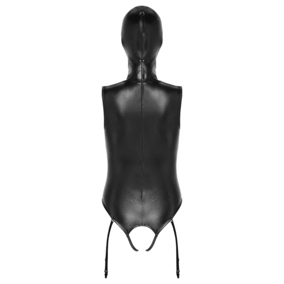 Bad Kitty - otevřený body a orální maska - černá - XL