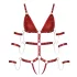 Bad Kitty - cvočkované bondage body (červené) - M