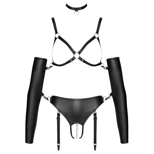Bad Kitty - bondage postroj těla - černý