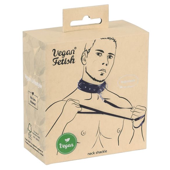 Vegan Fetish - černý obojek s ostny a vodítkem