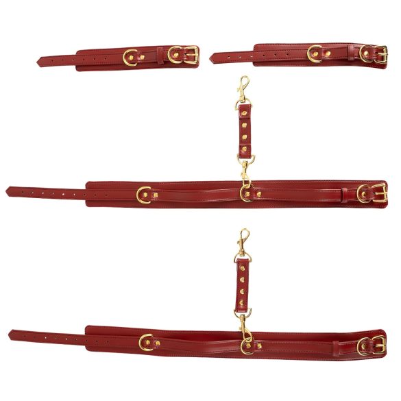 Bad Kitty - pouta na stehna a ruce - sada - červená