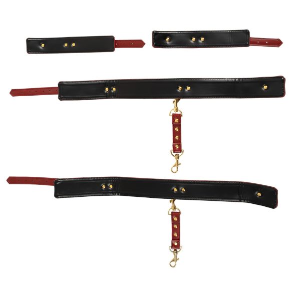 Bad Kitty - pouta na stehna a ruce - sada - červená