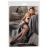 Cottelli Plus Size - krajkované punčochy 15 cm (černé)