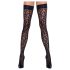 Cottelli Legwear - černé podvazky s leopardím vzorem - 4