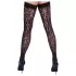 Cottelli Legwear - samodržící punčochy - leopardí vzor - černé - 4