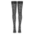 Cottelli Legwear - samodržící punčochy - leopardí vzor - černé - 4