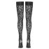 Cottelli Legwear - černé podvazky s leopardím vzorem - 4