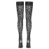 Cottelli Legwear - samodržící punčochy - leopardí vzor - černé - 4